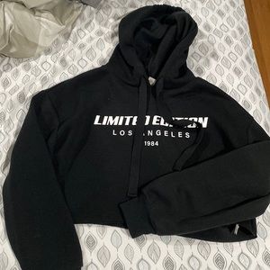 cropped black hoodie